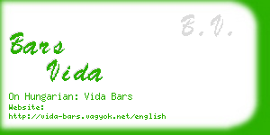 bars vida business card